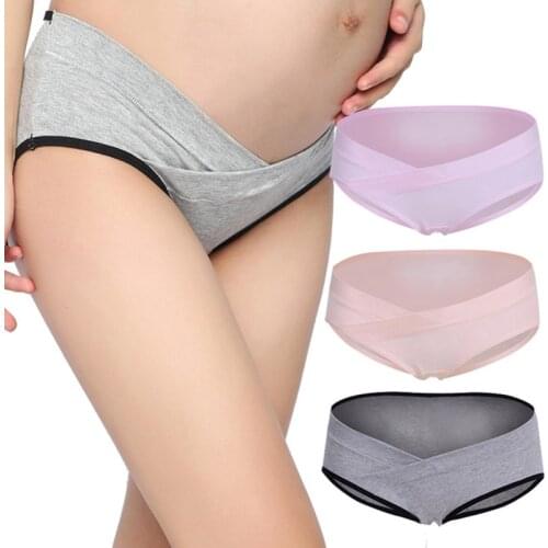 3PCS/Lot Maternity Underwear Panties For Pregnant Women Pregnancy Clothes U-shaped Low-Waist Briefs Intimates Panties XXL
