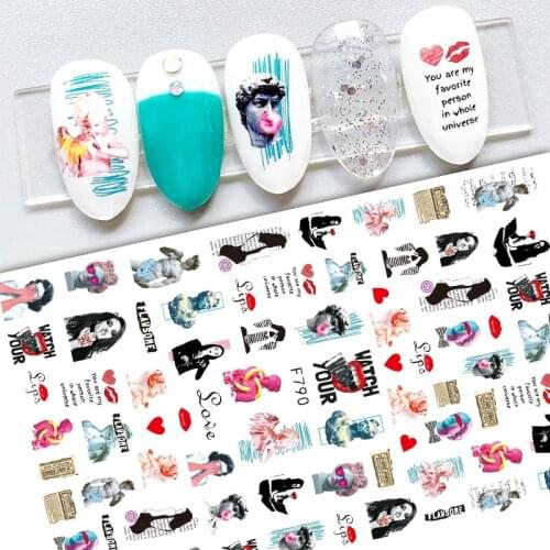 1Pcs 3D Nail Sticker Maple Leaves Rose Sliders Paper Stickers For DIY Gel Polish Decoration Manicure Tattoo Nail Art Accessories