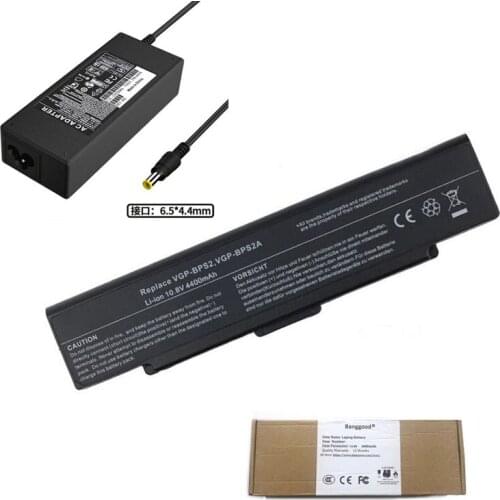 4400mAh VGP-BPS2 VGP-BPS2A Laptop Battery + 19.5V 4.7A AC Charger for SONY VAIO PCG-6C1N PCG-6P1L PCG-6P1P PCG-6P2P PCG-792L