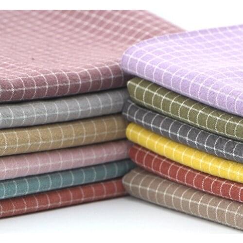 50*140cm Polychromatic The Cheapest Japanese First Dye Washed Fabric Sti0tching Dol DIY Fabric Plaid Cotton Doll Cloth D30