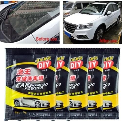 5Pcs Powder Car Wash Shampoo Universal Cleaning Car Shampoo Multifunctional Cleaning Tools K9FA