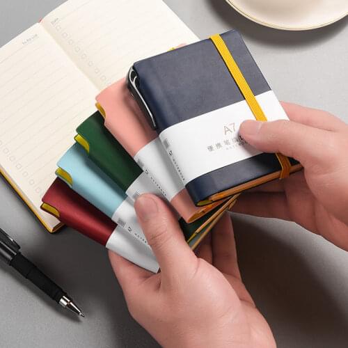 200page Notebook A7 Beautiful Pockets Mini Portable Notebooks Business Stationery Thick Female Small Journal For school Weekly