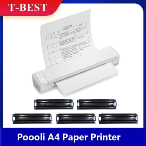 Poooli A4 Printer Paper File Document Word PDF Excel Printer Direct Thermal Transfer Printer Mobile Wireless Connection Printer