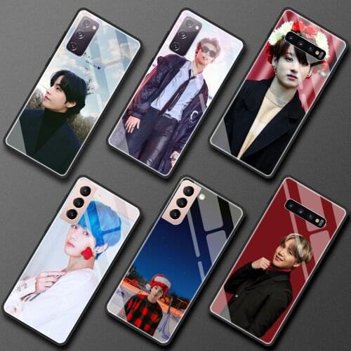 Tempered Glass Case For Samsung Galaxy S20 FE S21 Ultra S10 S9 Plus Note 20 10 Lite 9 Shell Phone Cover Bag Boy Korea Kpop