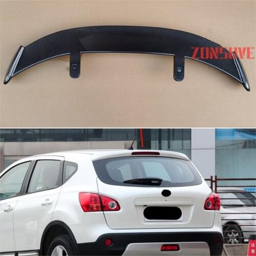 Use For 2008-2015 Nissan Qashqai ABS Plastic Carbon Fiber Look Hatchback SUV Roof Rear Wing Body Kit Accessories