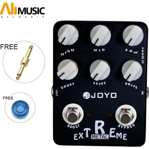 JOYO Guitar Effect Pedal Sound Box Extreme Metal (Amplifier Simulator) -JF-17 with gold pedal connector and Mooer knob