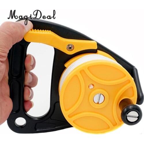 MagiDeal 150ft Scuba Dive Reel Cave/Wreck Diving Snorkeling Multi Purpose with Plastic Handle - White Line