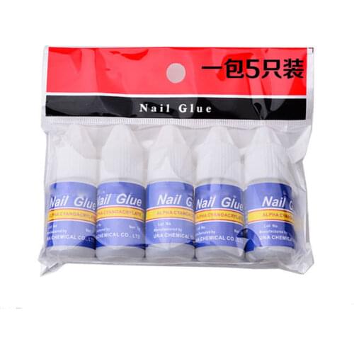 5pcs 3g Fast drying Nail art glue tips glitter UV acrylic Rhinestones decorations nail glue false tip manicure tool