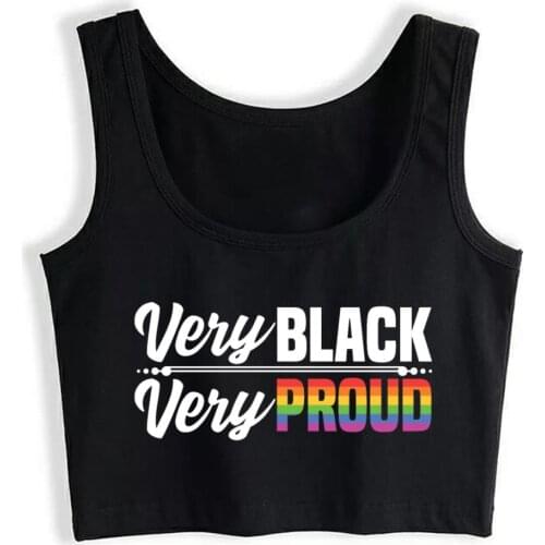 Crop Top Female Gay Black African American Lgbt Comic Inscriptions Print Tank Top Women