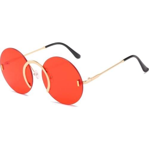 2021 Rimless Round Sunglasses Women Men Punk Retro Small Sun Glasses Brand Designer Steampunk Eyeglasses Retro Eyewear uv400