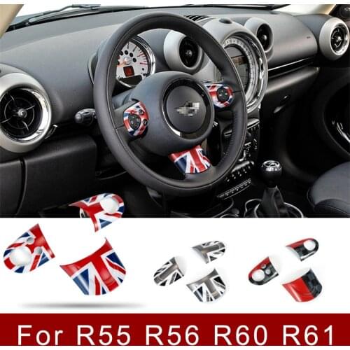 For Mini Cooper Steering Wheel Cover Interior Decoration Accessories Stickers for R55 R56 R57 R58 R59 R60 JCW Clubman Countryman