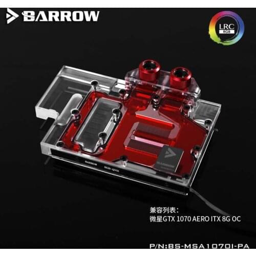 Barrow PC water cooling GPU cooler video card Graphics card Radiator for msi GTX1070 AERO ITX 8G OC LRC2.0 BS-MSA1070I-PA