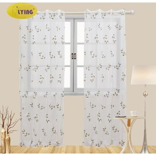 Flying Soft White Tulle Curtains For Living room Japan style Voile Leaf Window Curtain for bedroom Dinning room Customized