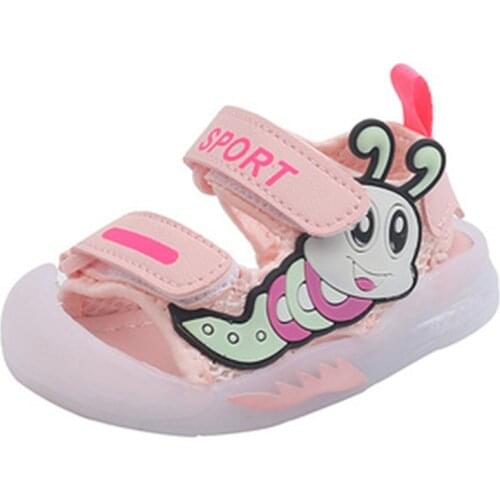 Light-up LED Summer Baby Sandals For Boys And Girls Kids Kick-proof Beach Shoes пляжные сандалии для прогулок Cute Breathable