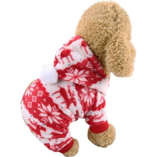 Plus Size Fashion Autumn Winter Elk Pattern Four-legged Hooded Comfortable Warm Christmas Pet Clothes Dog Supplies