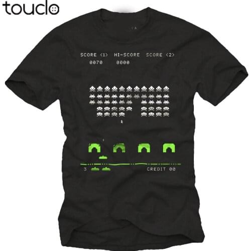 Big Bang GAMER NERD MENS T-Shirt With Old School Space Invaders Theory