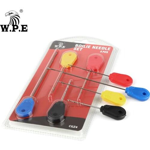 W.P.E Fishing Accessories 4 Pcs/1Set Boilie Needle Set Kit Tool Stainless Baiting Drill Stringer Needle Carp Fishing goods