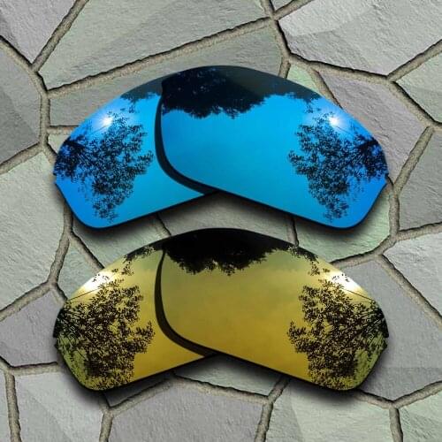 Sky Blue&Yellow Golden Sunglasses Polarized Replacement Lenses for Oakley Half Wire 2.0