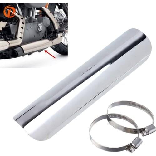 POSSBAY 8.9" Motorcycle Exhaust Muffler Silencer Pipe Heat Shield Cover Heel Guard for Harley Davidson Ducati Piaggio Apulia