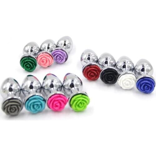 Rose Anal Plug Stainless Steel Butt Plug Sex Toys For Women Prostate Massager Gay Sex Toys Anal Sex Product Metal Ass Plug