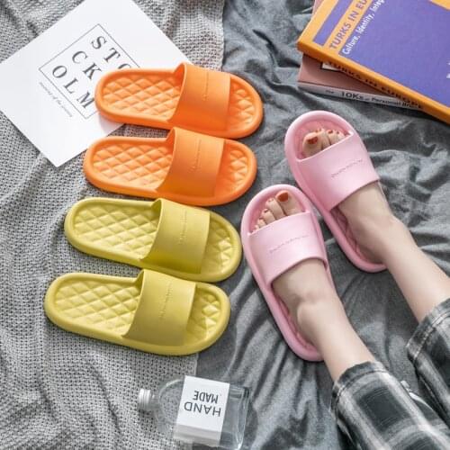 Summer Slippers Women Thick Soft Sole Floor Flat Slides Non-Slip Indoor Flip Flops Bathroom Home Couple Female Men Beach Sandal