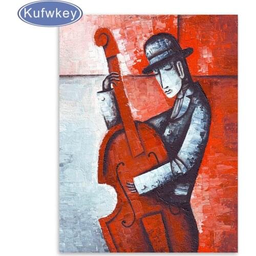 Rhinestones Cross stitch Diamond Painting Retro Vintage Musician Diamond Mosaic Needlework DIY Diamond Embroidery Home Decor