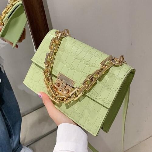 Stone Pattern PU Leather Crossbody Shoulder Bag for Women 2021 Trendy Luxury Solid Color Chain Handbags Female Travel Fashion