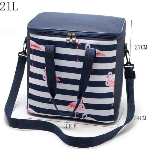 SANNE 21L flamingo diagonal straddle insulated thermal bag large capacity ice bag picnic cooler bag with Side pocket thermal bag