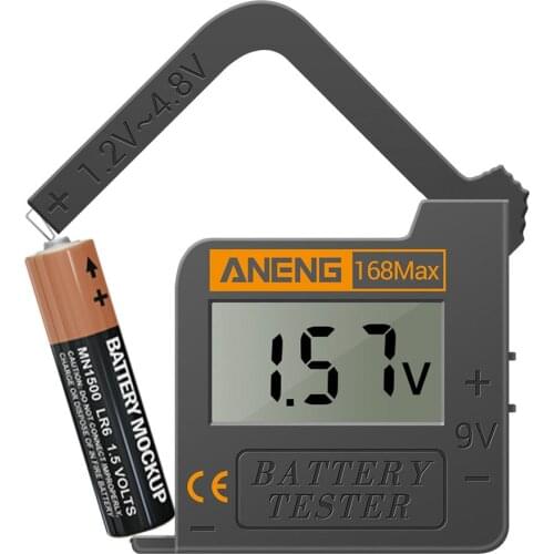 168Max Digital Lithium Battery Capacity Tester Universal Tester Checkered Load Analyzer for AAA AA Button Cell Diagnostic Tool