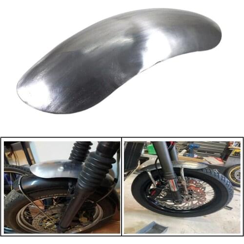 For Suzuki Honda Kawasaki Triumph KTM Unpainted Silver Metal Universal Motorcycle Mudguard Motocross Short Front Fender