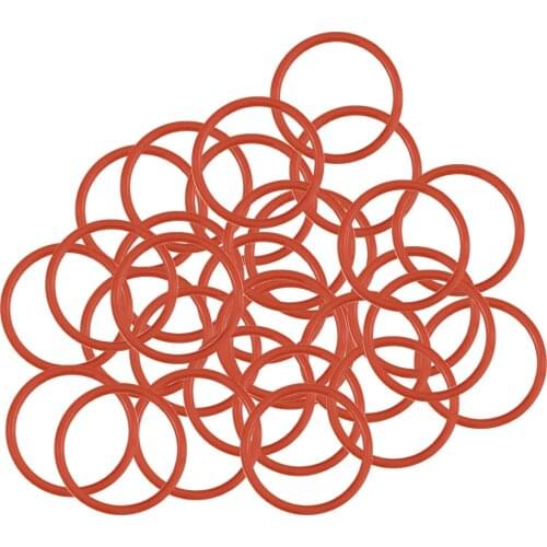 Uxcell 30Pcs Silicone O-Rings 1mm Width Seal Gasket Red to Gas Compressor Boiler Filter Automobile Electrical Appliance etc