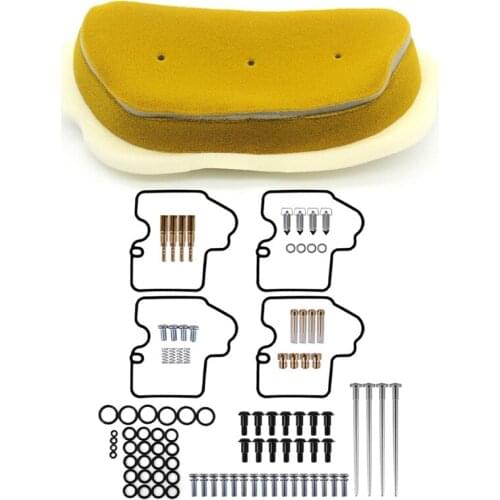 Air Filter for Yamaha YZF R6 YZFR6 YZF-R6 1999-2005 & Carburetor Repair Rebuild Kit Gaskets Jets