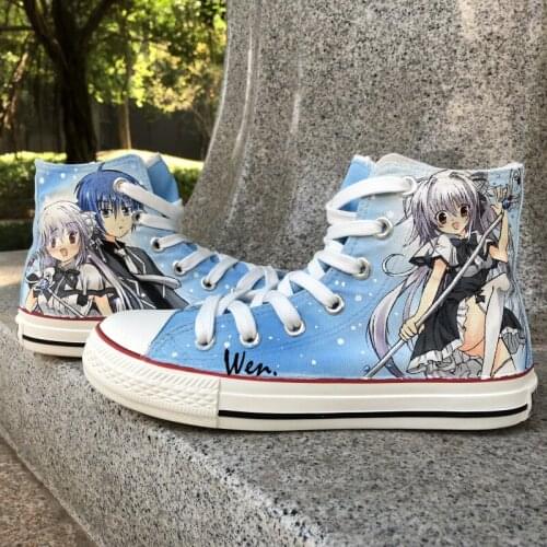 Wen Anime Hand Painted Shoes Design Custom Juuou Mujin no Fafnir Girls Womens High Top Canvas Sneakers for Gifts