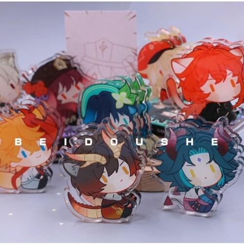 Anime Genshin Impact Xiao Venti Hu Tao Small Clip Kemonomimi Badge Button Brooch Pins Cosplay Collection Cartoon Badge Decor