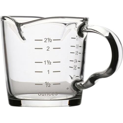 1Pc Two-mouth Espresso Cup Coffee Cup with Scale Temperature Resistant Glass Measuring Cup