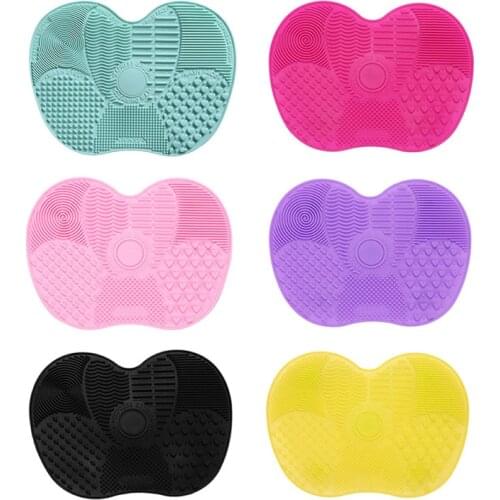 1Pcs Cleaning Mat Portable Multicolor Scrubber Board Fruit Shape Silicone Make Up Washing Brush Cleaner Pad
