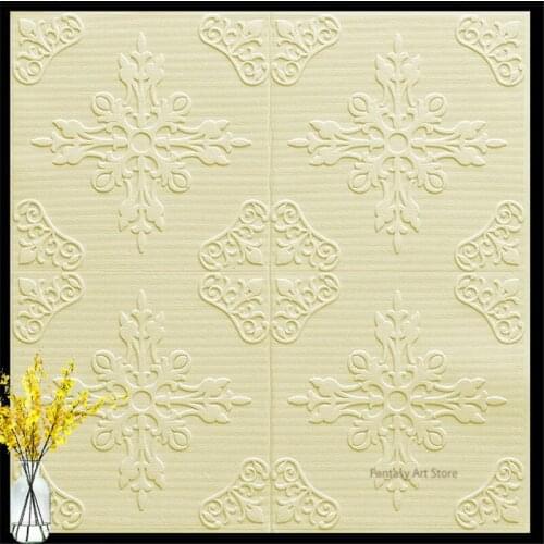 10pcs, 15pcs 3d Wallpaper Soft Wallpaper Self-adhesive Board Childrens Room 3d Wall Sticker Foam Wallpaper Home Decoration