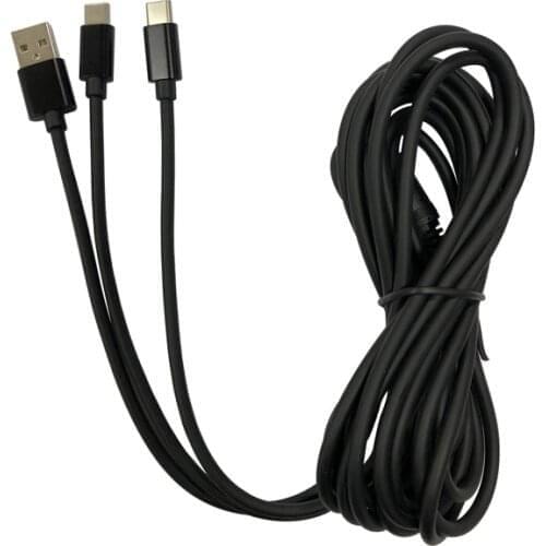 10pcs 3M Double charge 2 in 1 type C charger cable charging cable for PS5 for Xbox SeriesX for Switch Pro game controller