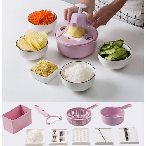 11 In 1 Wheat Straw Vegetable Slicer Potato Peeler Carrot Veggie Grater Chopper With Strainer Vegetable Peeler Kitchen Tools