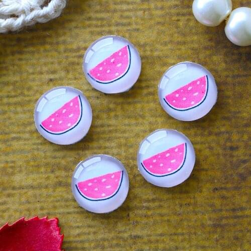 12mm 25mm 14mm 16mm 18mm 20mm Photo Glass Cabochons Round Cameo Set Handmade Settings Watermelon 02
