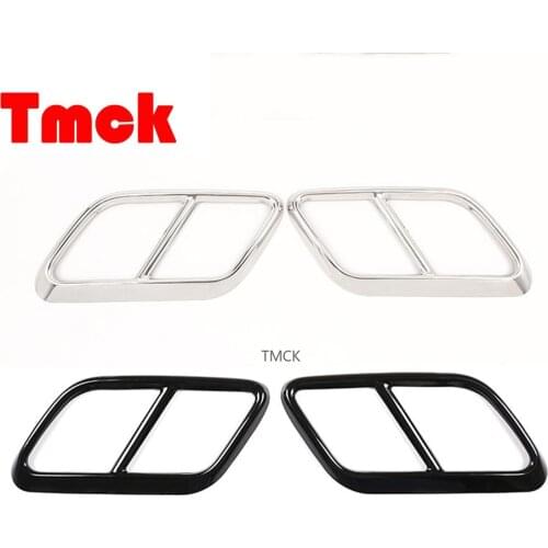 2PCS For Land Rover Range Rover Velar 2017 2018 2019 Stainless Steel Car Stying Accessories Tail Throat Exhaust Pipe Cover Trim