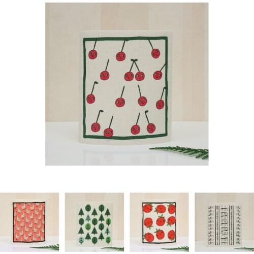 2pcs Super Absorbent cellulose sponge Kitchen Dish Cloth Clean Cloth Sink Wipe Non Stick Oil Cleaning Rags sustainable products