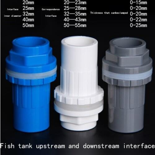 Fish Tank Water Joint PVC Lengthen and Outside The Wire Tooth Joint Water Tank Water Joint Overflow Pipe Pipe Accessories 1Pcs