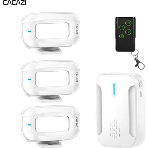 CACAZI Wireless Doorbell Welcome IR Infrared motion sensor Bell Remote control 280M Range Emergency Alarm Home Shop Door Chime