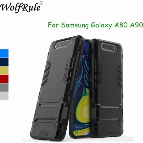 Case For Samsung Galaxy A80 Cover Soft Rubber + Plastic Case For Samsung A80 A90 Phone Case Holder Stand Anti-knock Funda A805F