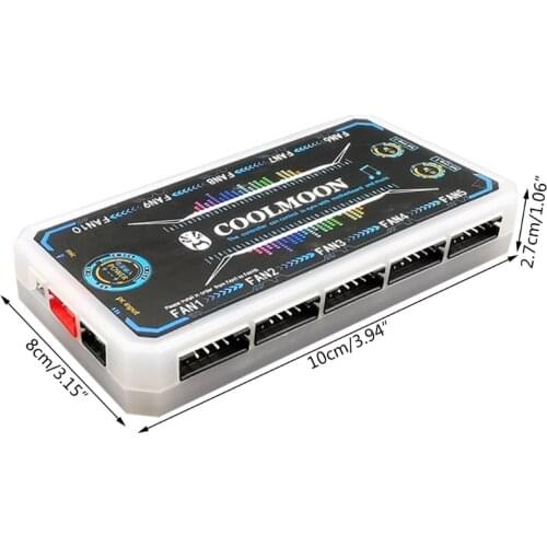 RGB Fan Intelligent Music Controller Remote Control Computer Case 12V 10A 60W 6pin Fan Port Remote Control with Cable