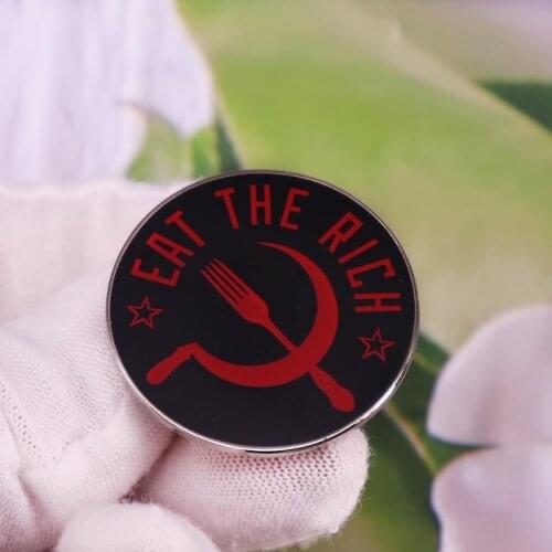 Eat The Rich Enamel Pin Badge Decorative Brooch Fashion Jewelry Accessories