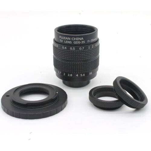 FUJIAN 35mm F1.7 CCTV TV Movie lens+C Mount +Macro ring for Nikon 1 AW1 S2 J4 J3 J2 J1 V3 V2 V1 C-NI