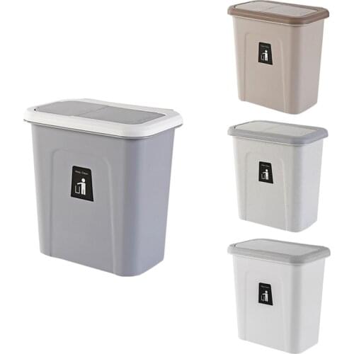 JOYLIVE Simple Storage Box Kitchen Garbage Storage Bucket Kitchen Push Cover Trash Can Hanging Fruit And Vegetable Skin