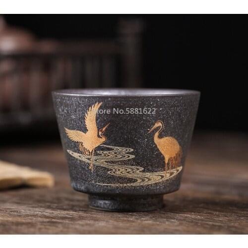 Ceramic Teacup Flying Crane Porcelain Cup Chinese Kung Fu Cup Drinkware 50ml